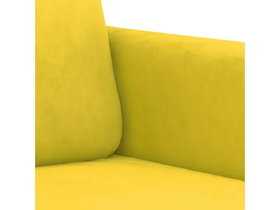 Ensemble de canapés 3 pcs avec coussins jaune velours