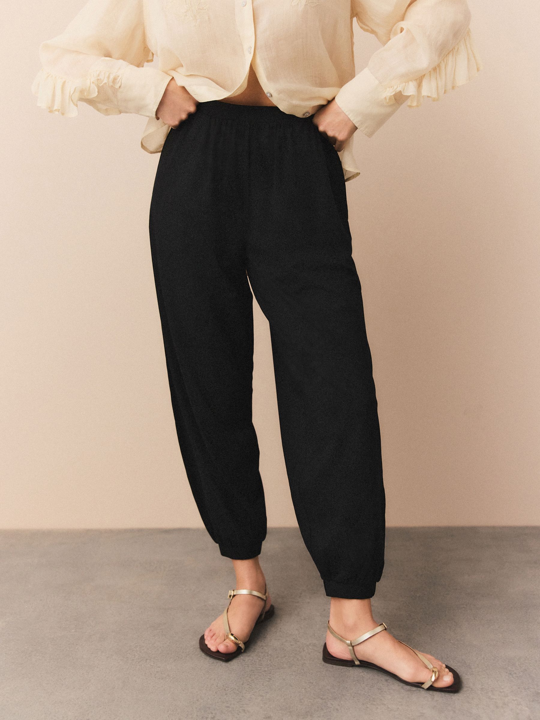 Zwart - Jersey Harem Joggers