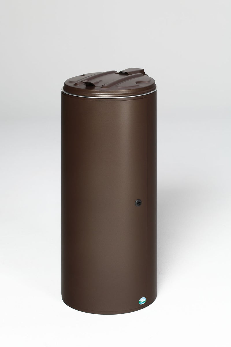 PROREGAL Afvalbak met enkele deur, dubbelbaardslot, 80 liter, HxBxD 89,5 x 39 x 39 cm, gegalvaniseerd staal, bruin