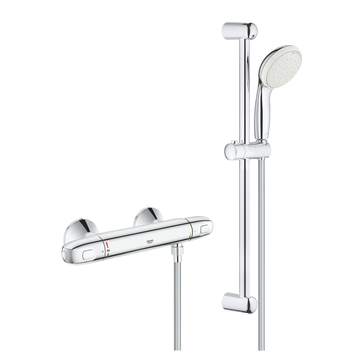 Grohe Grohterm 1000 thermostatische douchekraan met glijstang set chroom