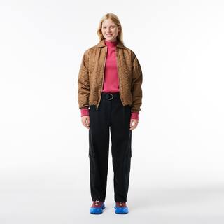 Pantalon cargo en gabardine de coton extensible Pantalons & Shorts - Noir - Lacoste - Femme