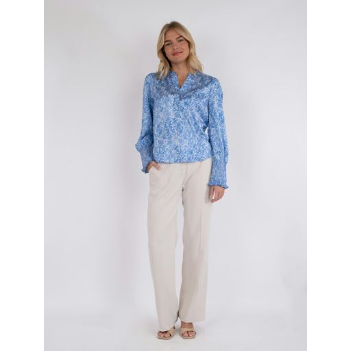 Neo Noir Landa Blooming Dot Bluse, Blue, 36