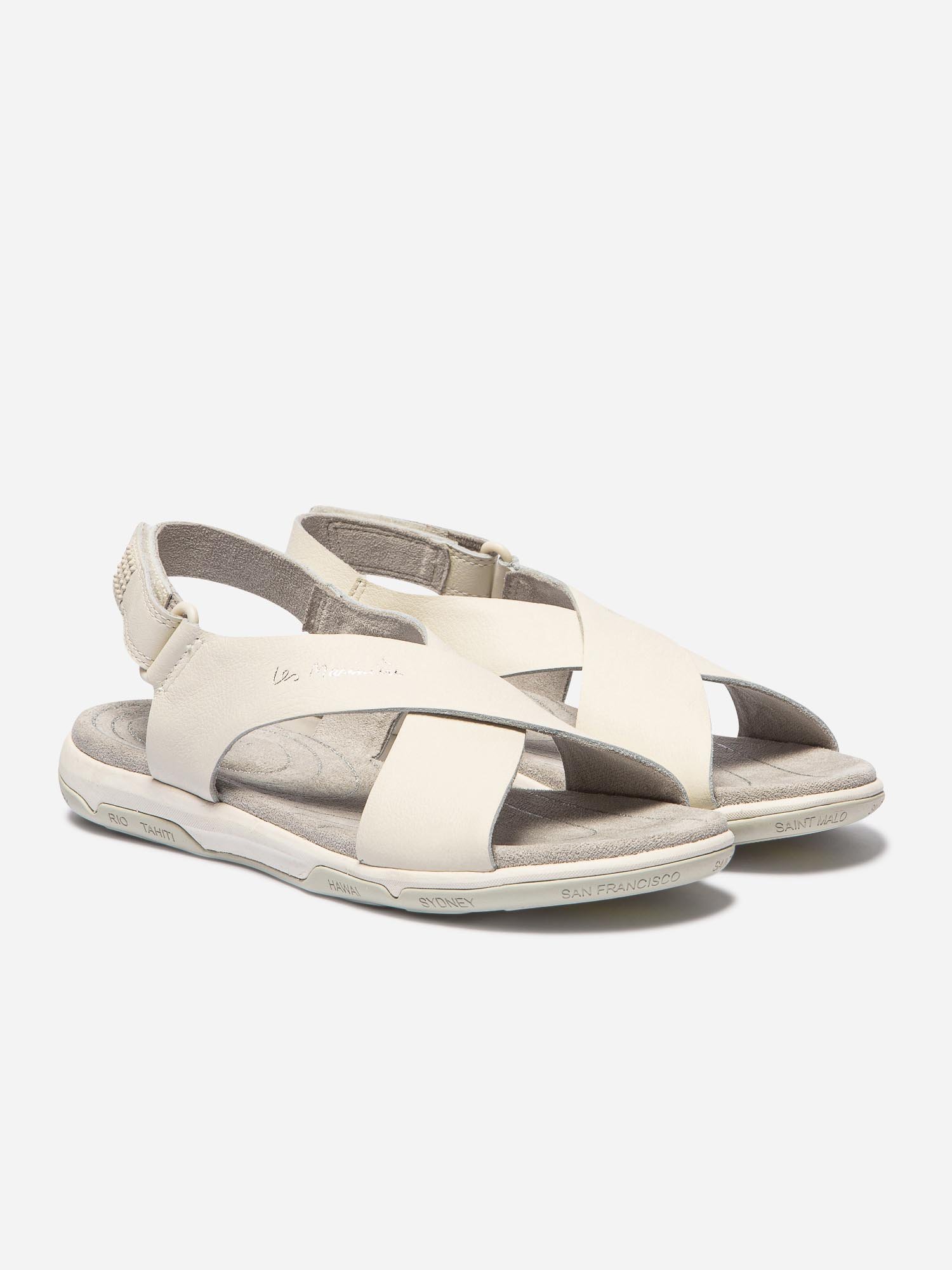 Sandales Femme Semelle Technique Cuir Blanc