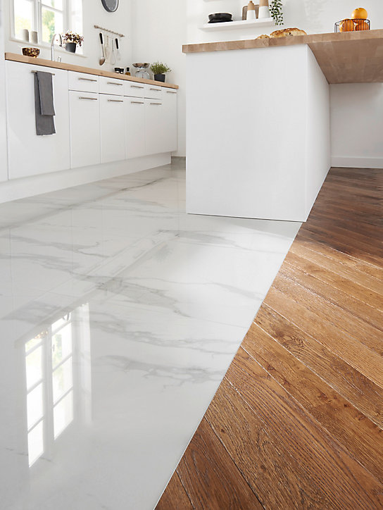 Carrelage intérieur sol et mural Ultimate marble effet marbre L.59.5 cm x l.59.5 cm x Ep.0.9 cm blanc GoodHome