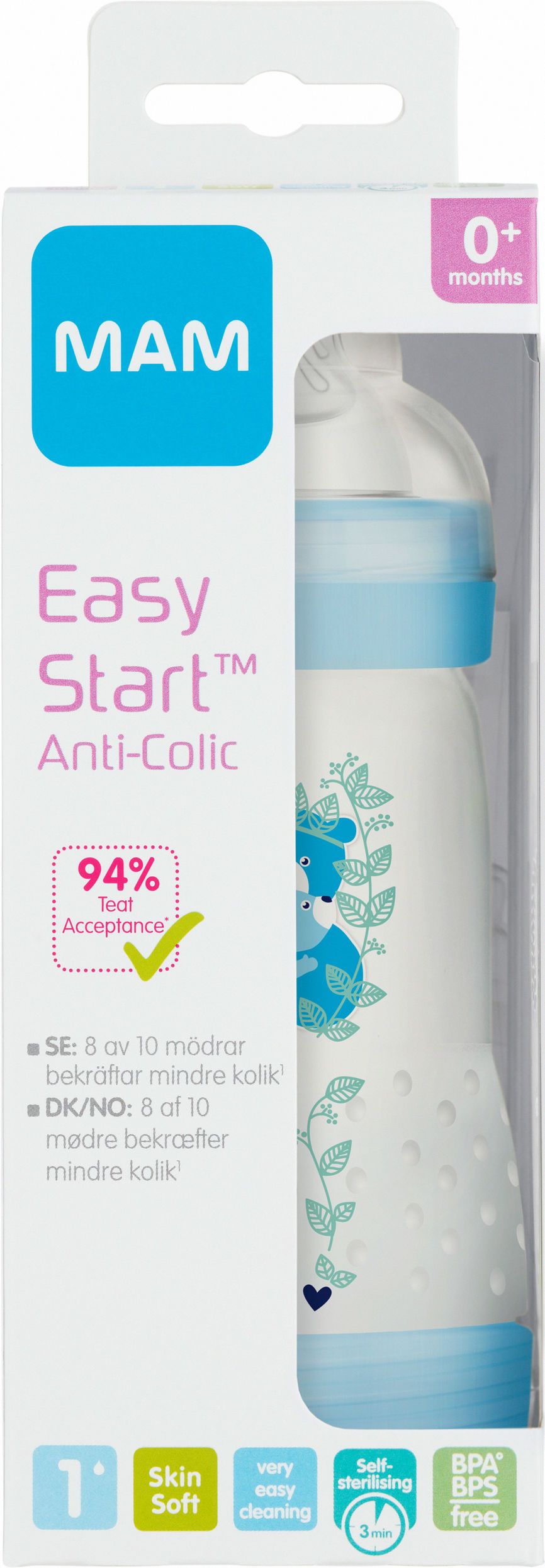 MAM tåteflaske Easy Anticolic blue 260