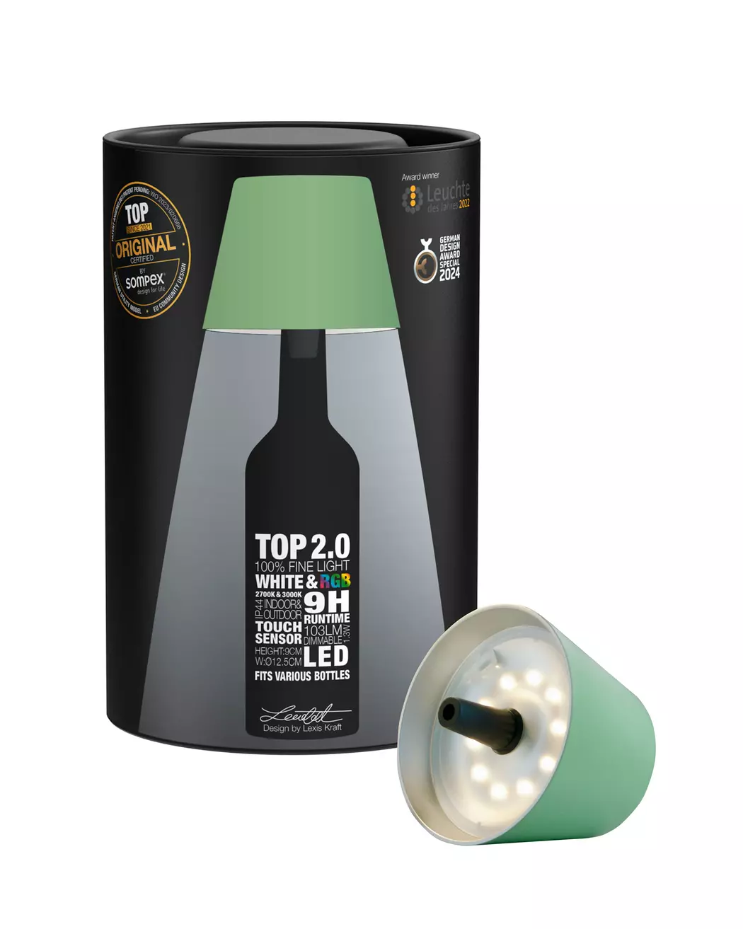 LED-Akku-Flaschenaufsatz Top 2.0