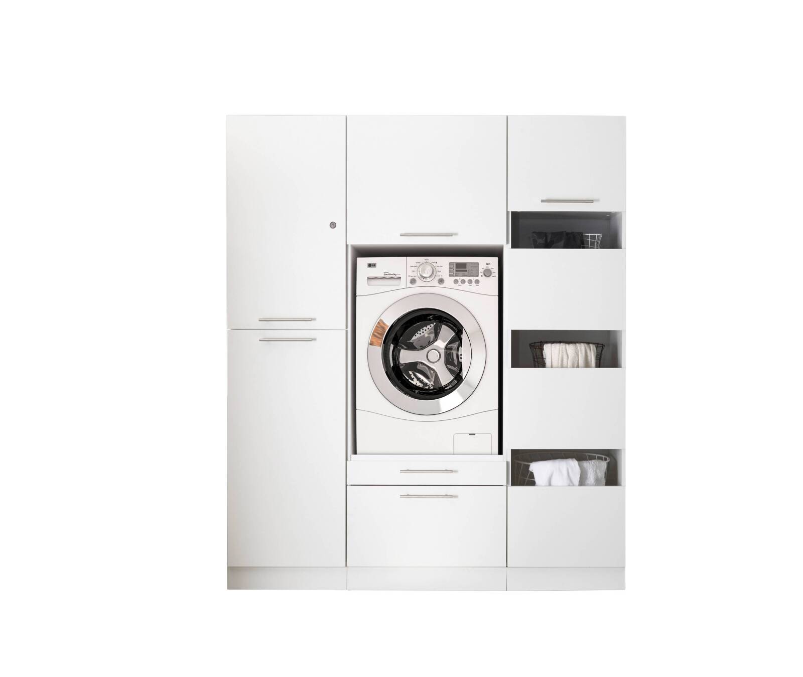 RESPEKTA 3-teiliges Hauswirtschaftsraum-Set CLARA - weiß matt - 167,4 cm