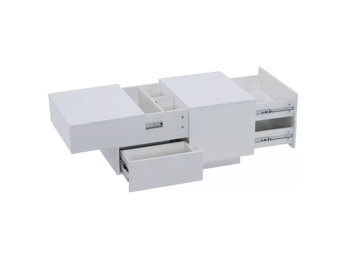 Table basse moderne - avec 4 tiroirs - Blanc