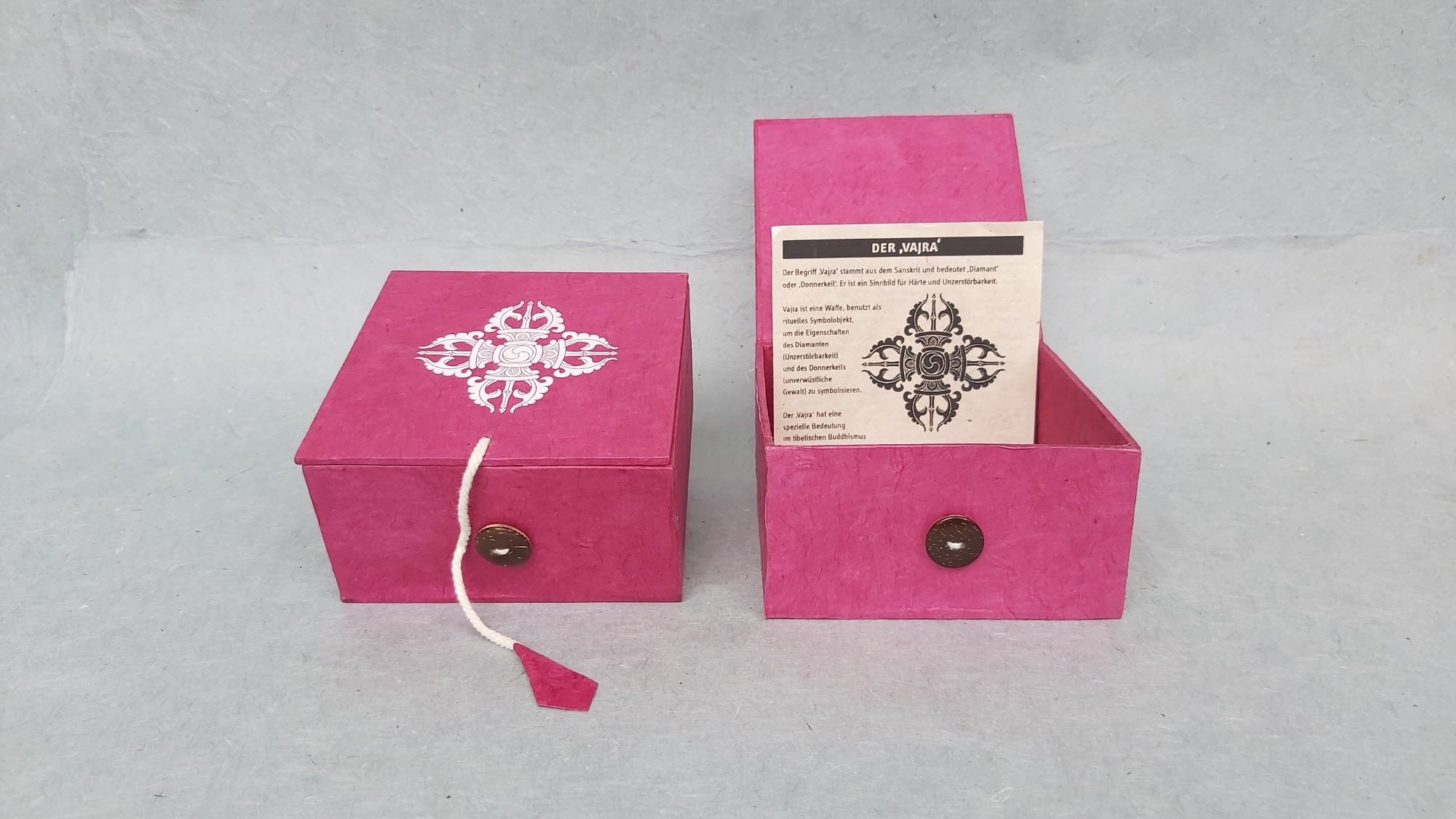 Lokta Box Vajra, pink, T 11 cm, B 11 cm, H 5,5 cm von fischer's lagerhaus