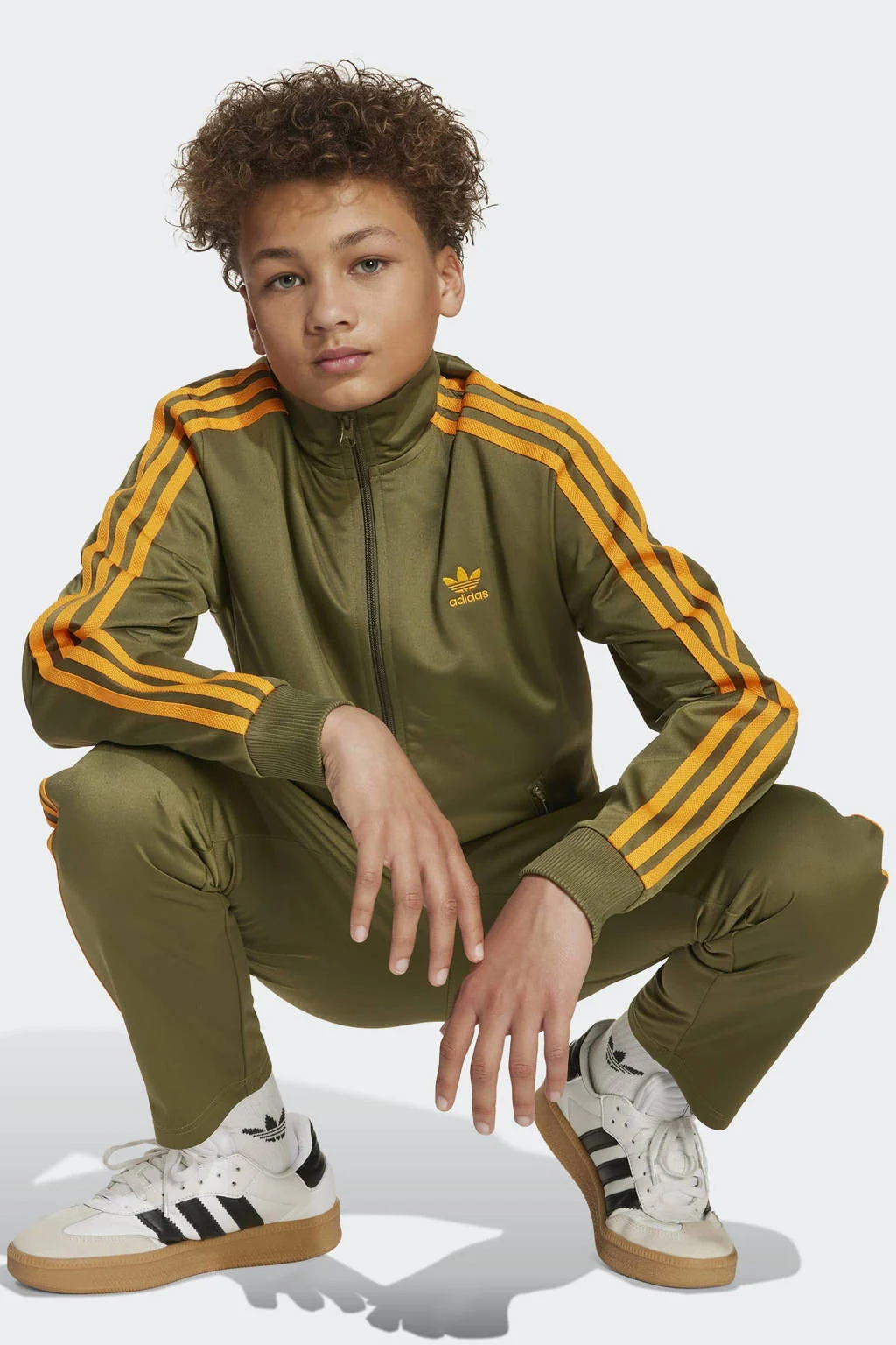 adidas Originals Adicolor Firebird jack olijfgroen/geel