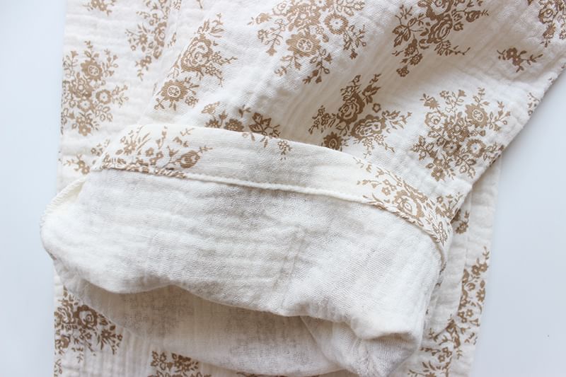 Dogini - Loungebroek met trekkoord en bloemenprint