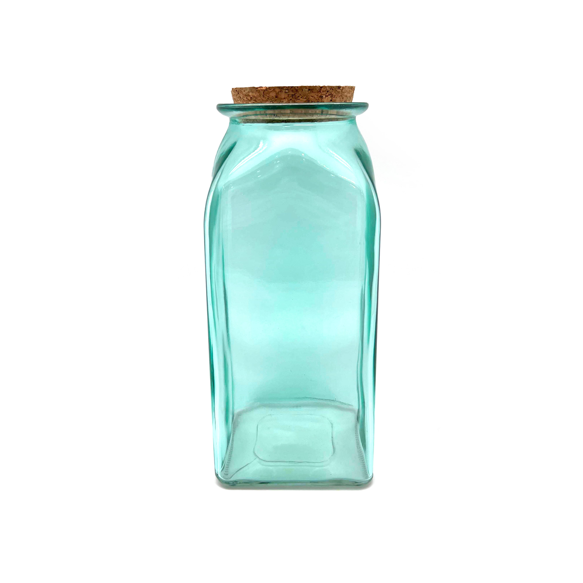 Glas mit Korken 1800ml, blau, H 24,7 cm, B 10,5 cm, L 10,5 cm von fischer's lagerhaus