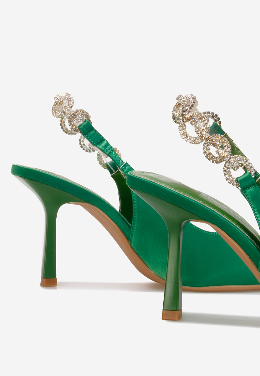 Chaussures stiletto slingback verts Velas