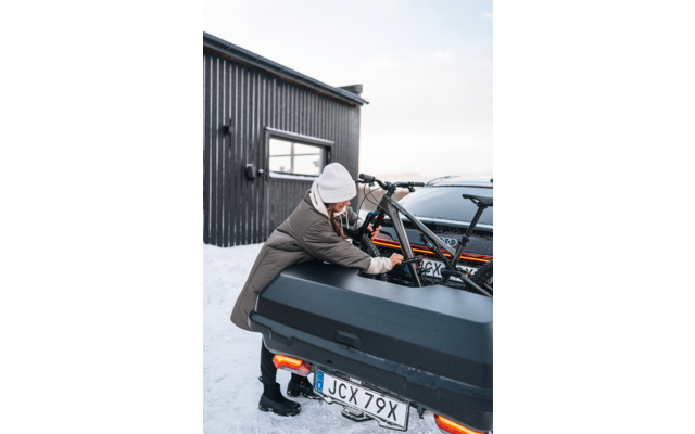 Thule Santu Heckbox für Fahrradträger passend für Thule Epos/EasyFold 3/EasyFold XT mit Adapter