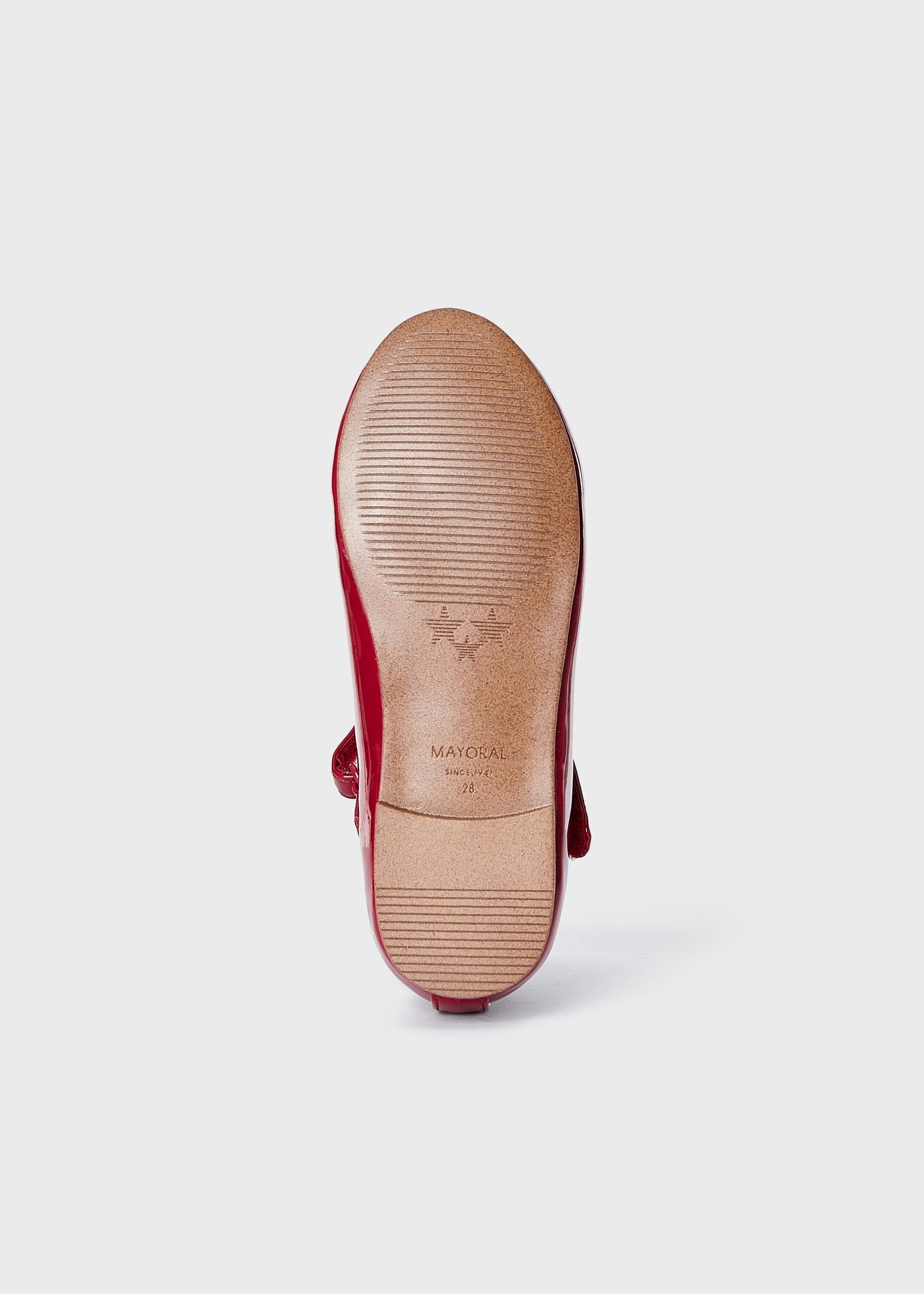 Sapato estilo Mary Jane com palmilha de pompom, em couro sustentável, para meninas.
