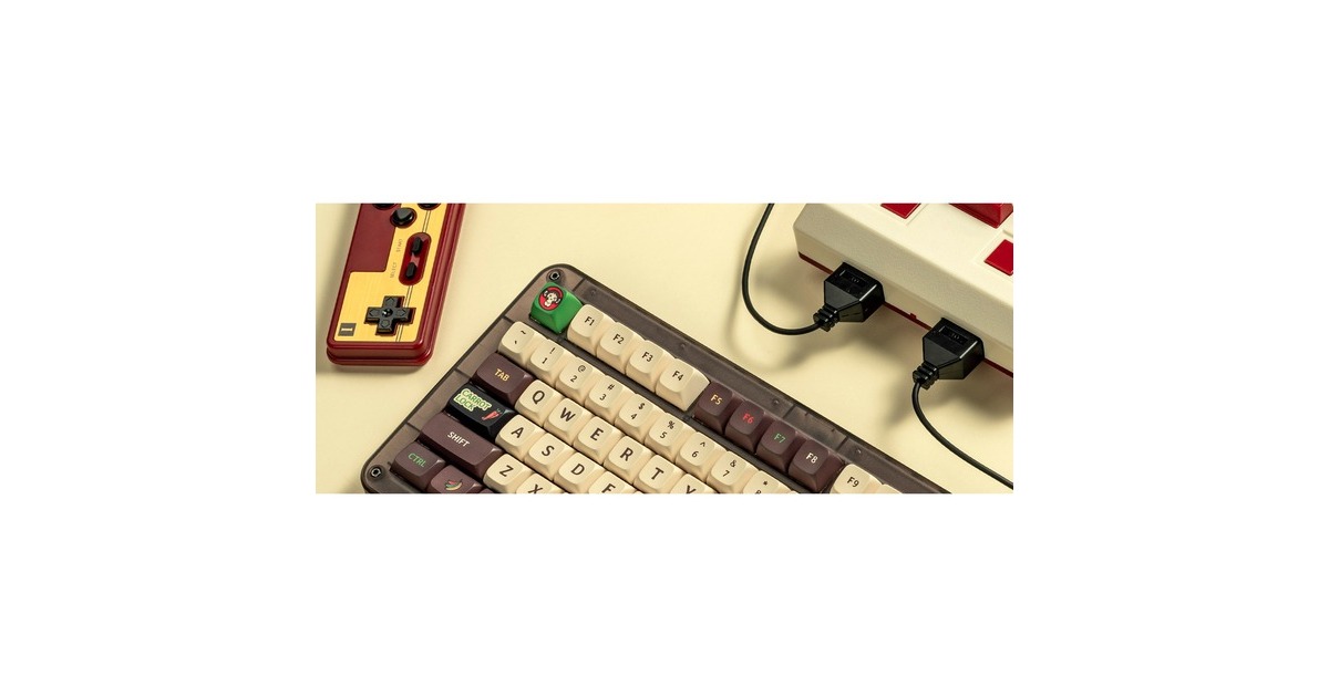 IqunixZX75 Happy Ape Wireless Mechanical Keyboard, gaming toetsenbord  (Bruin/geel, US lay-out, TTC Holy Panda, RGB leds, 75%, Hot-swappable, Double-shot PBT, 2.4GHz | Bluetooth 5.1 | USB-C)