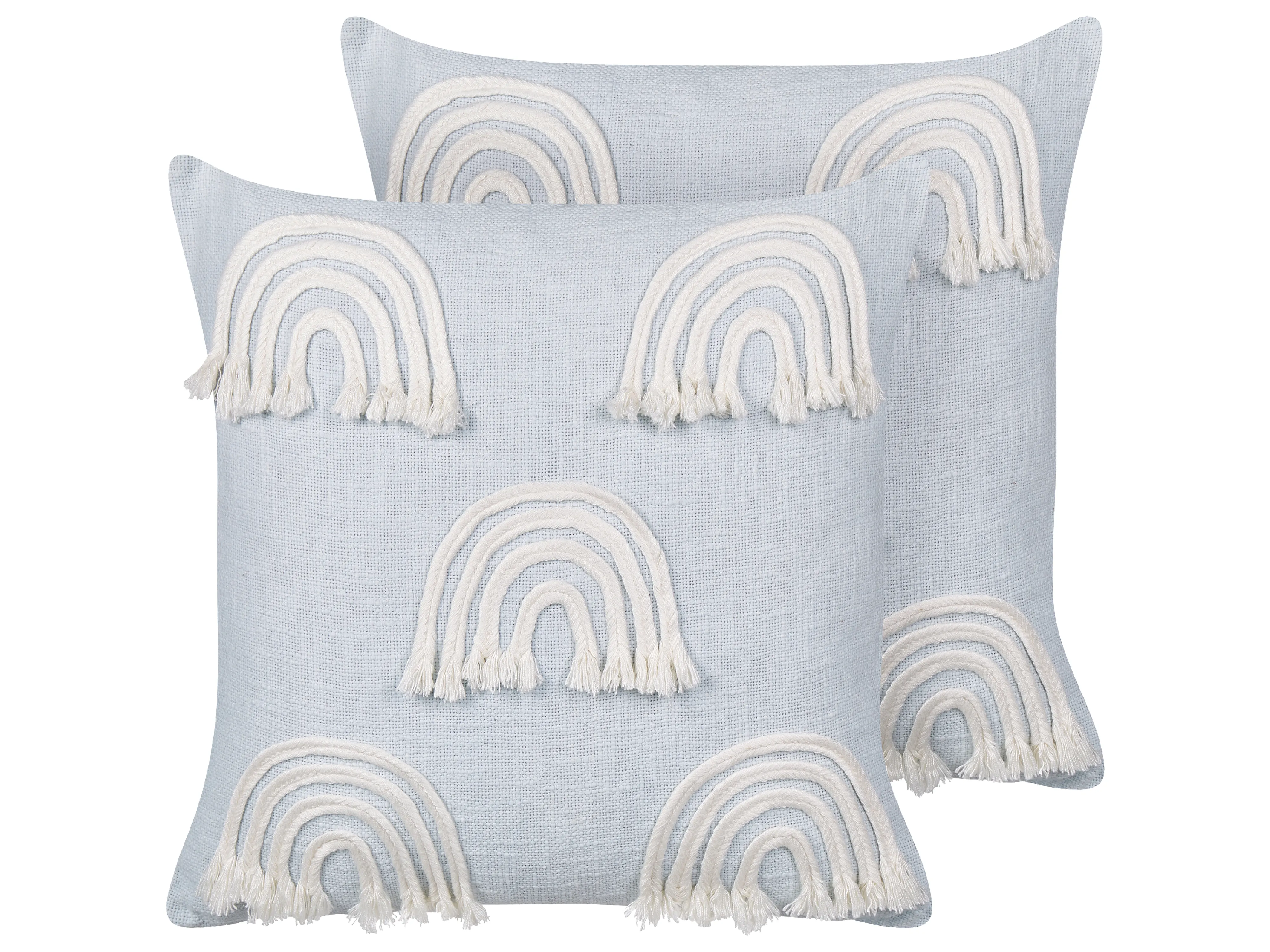 Set van 2 sierkussens LEEA Katoen 45 x 45 cm Lichtblauw