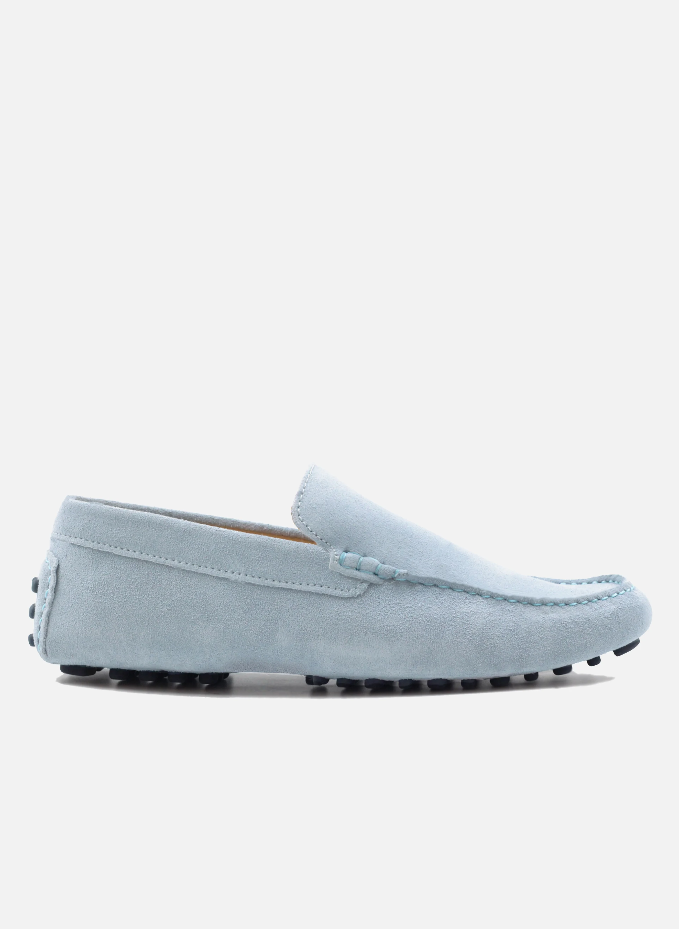 Mocassins picots doublés cuir daim | Bleu