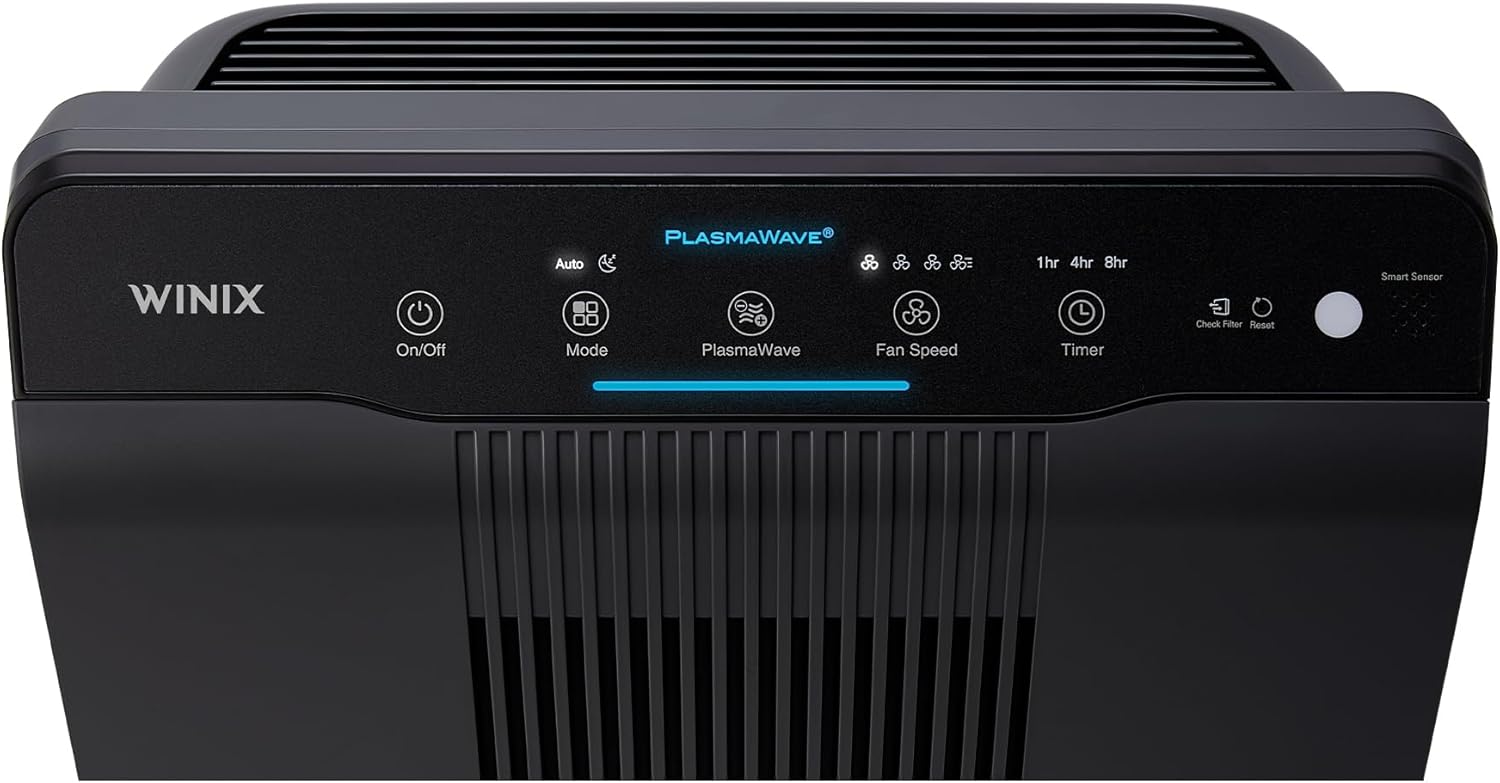 WINIX 5500-2 luftreiniger Allergiker, CADR 390m³/h, 99㎡, Air Purifier für Raucherzimmer gegen Allergien, Staub, Pollen, Tierhaare, Luftqualitätsanzeige, Auto Schlafmodus, Schwarz