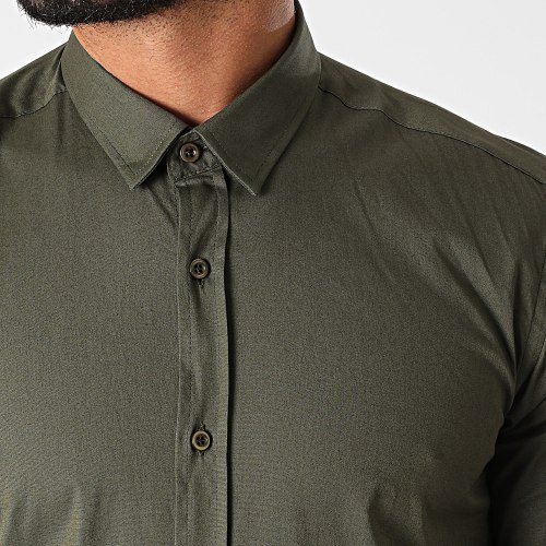 Chemise Manches Longues Slim Fit 1421 Vert Kaki