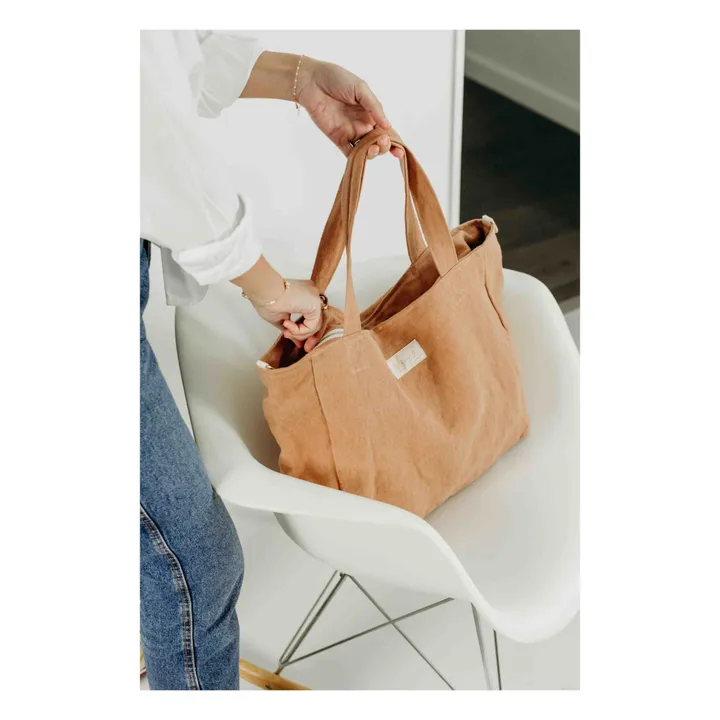 Adorna Sac zippé en lin | Terracotta