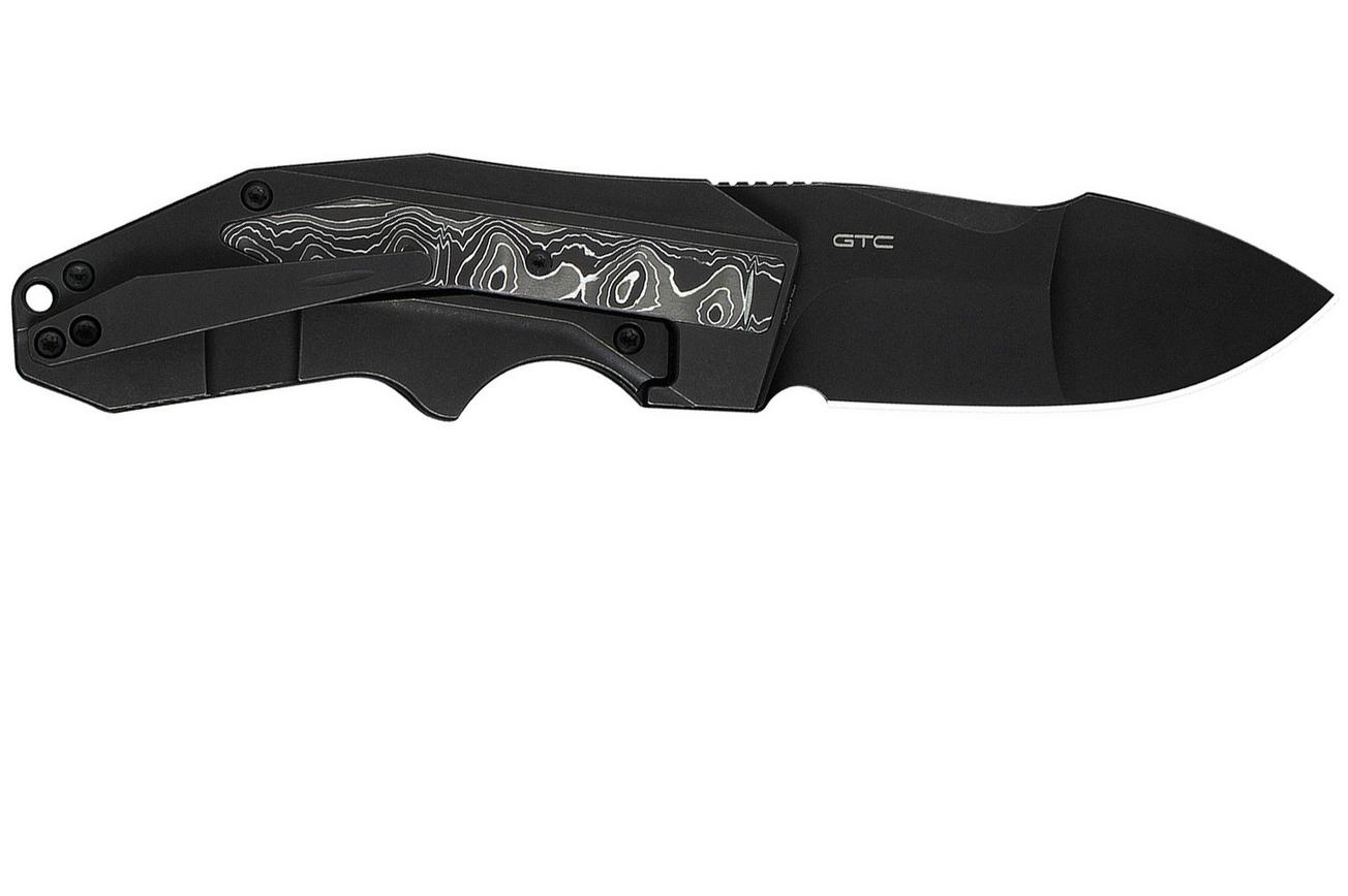WE Knife Coral WE24044-1, Black Stonewashed CPM 20CV, Black Titanium, Aluminum Foil Carbon Fiber Inlay zakmes, Gustavo T. Cecchini design