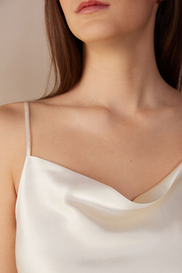 Top cropped de seda