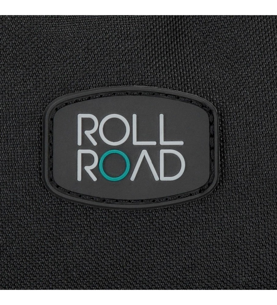 Mochila escolar Roll Road Next Level adaptável com dois compartimentos, preta - 33x44x17cm -
