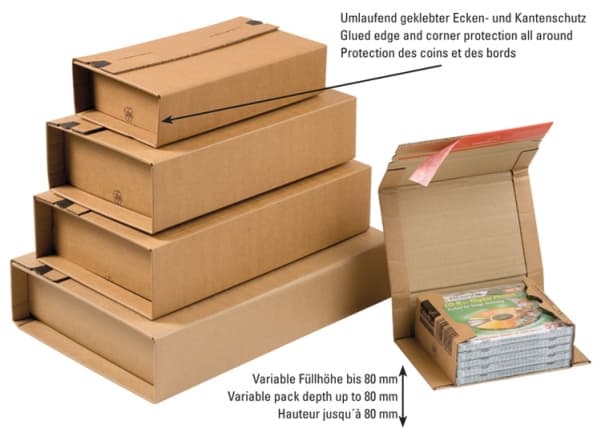 Colompac CP020.06, Forpakningseske, Leveranse, Kartong, Brun, Rektangel, 270 x 190 x 80 mm