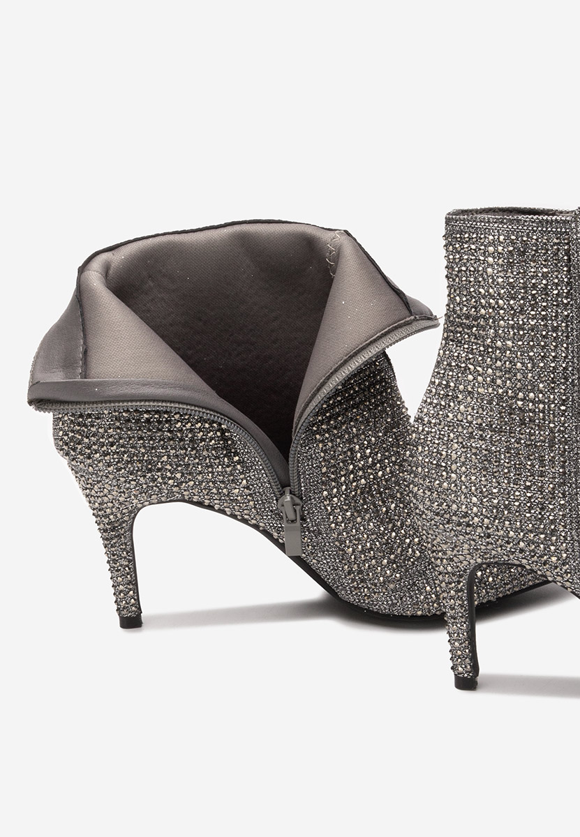 Bottines à talon fin argent Alycia