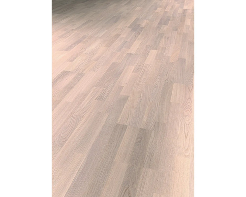 Parket 13.0 Eiken Lichtbeige Scheepsdek 3-Strook Geëgaliseerd Wit Geolied