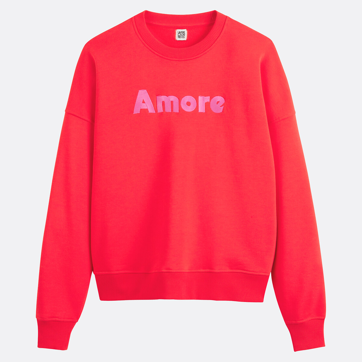 COLEÇÃO LA REDOUTE<br>Moletom com mensagem, gola redonda, mangas compridas
