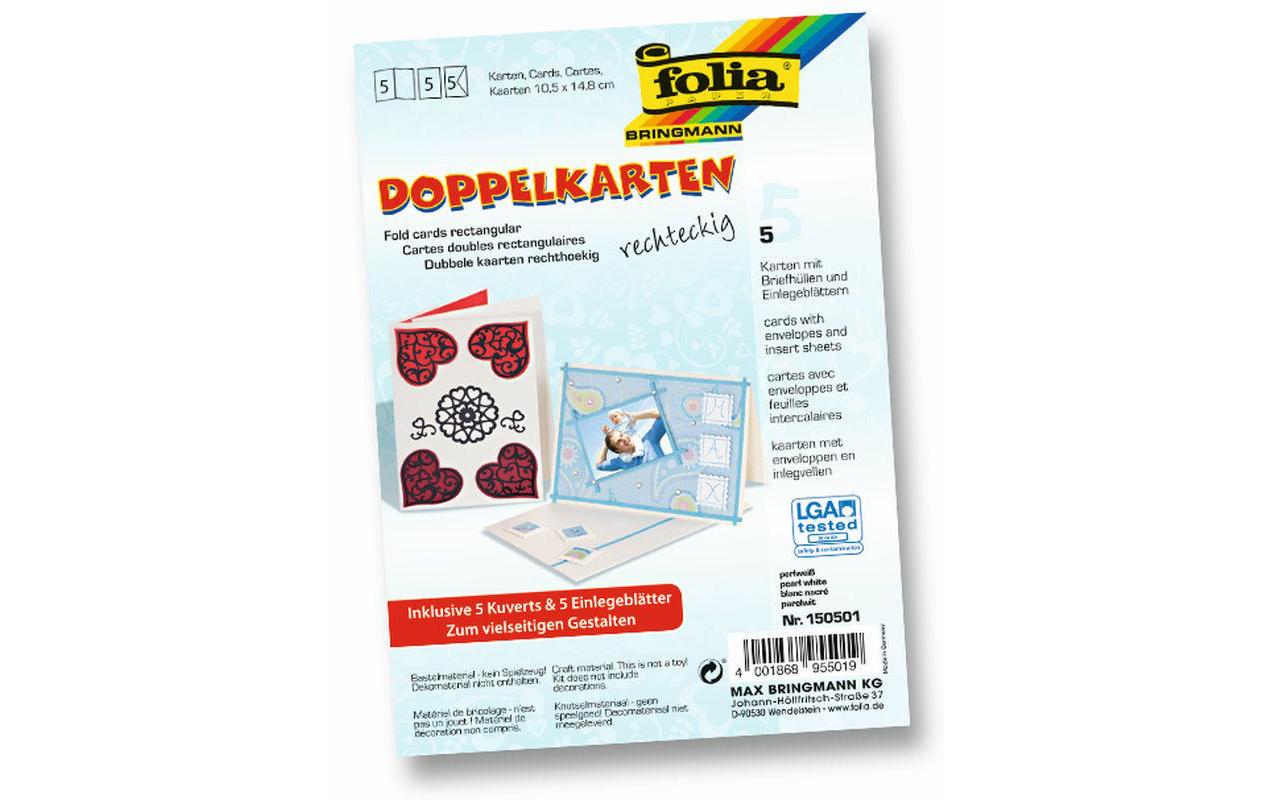 Blankokarte 220 g/m² rechteckig PerlweissBlankokarte