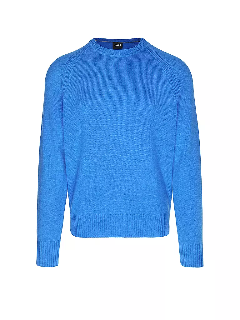 BOSS Kaschmirpullover blau