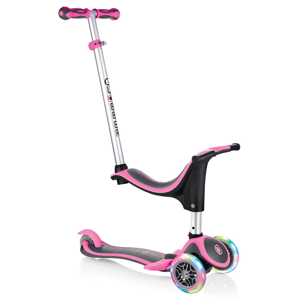 GlobberScooter GO UP 4in1 Lights Scooter deep pink