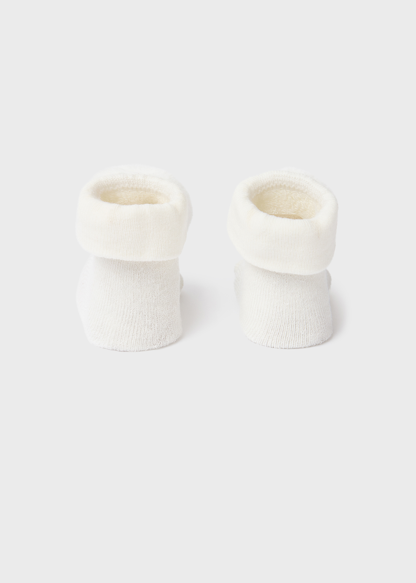 Conjunto de meias e faixa de cabelo em algodão orgânico para recém-nascidos
