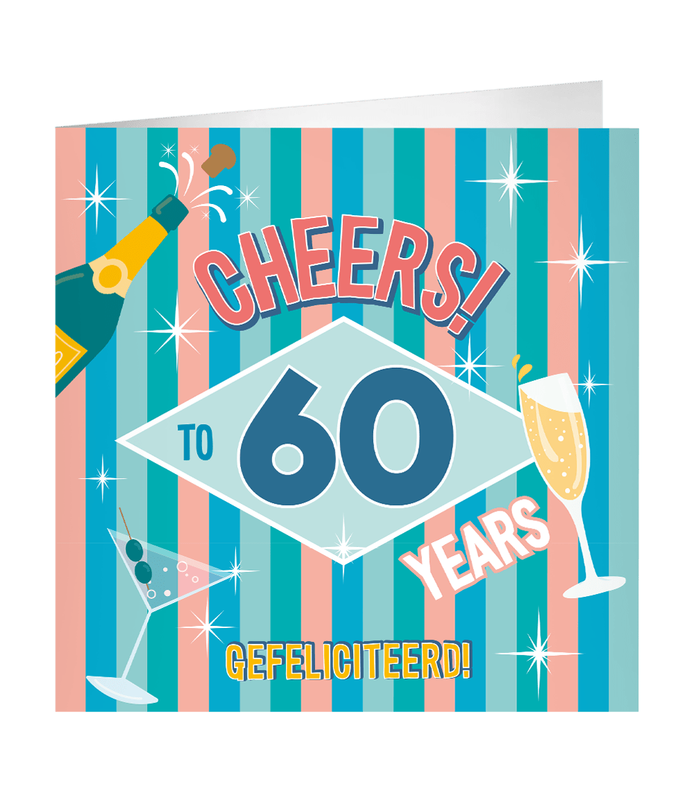 60 Jaar Wenskaart 23cm