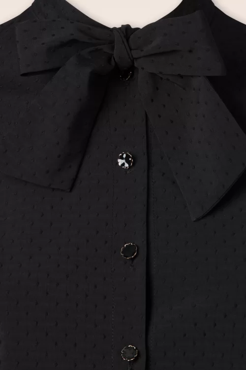 Banned Retro Spot Texture blouse in zwart