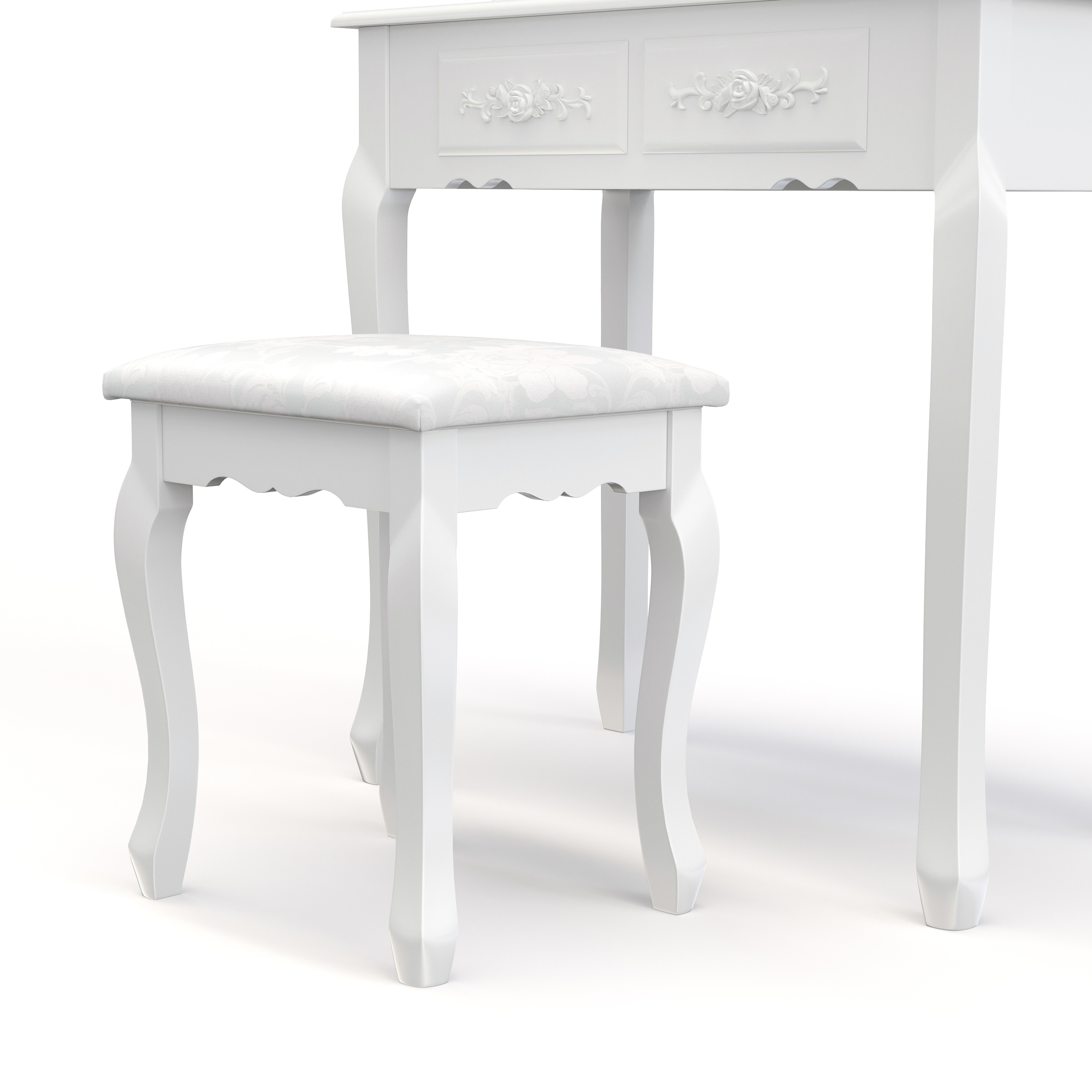 Schminktisch mit Hocker LORENA weiss