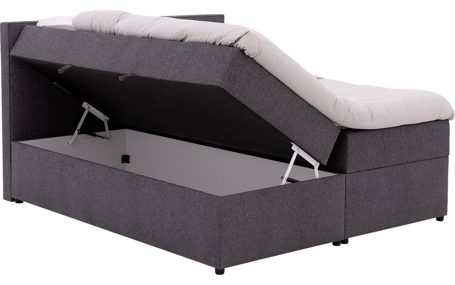 Goossens Boxspring Store met opbergruimte - grijs - 160 x 212 cm cm