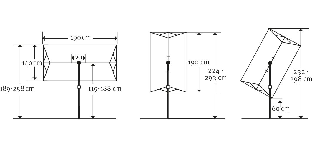 Schneider Schirme Novara Sonnenschirm dreh-/schwenkbar 190 x 140 cm natur