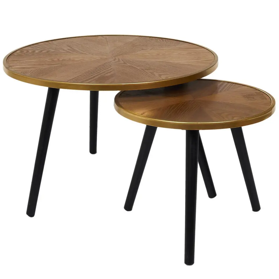 Home Deco Factory Bijzettafels/salontafels Tiny - set 2x - hout