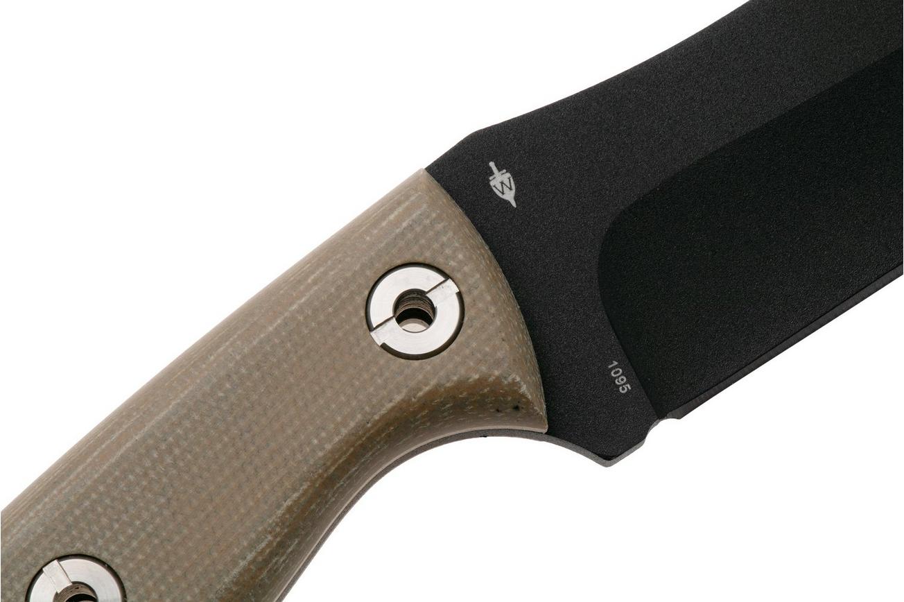 Böker Plus Tracker 2.0 02BO114, Black 1095 Carbon Steel, Brown Micarta survivalmes, Dave Wenger design