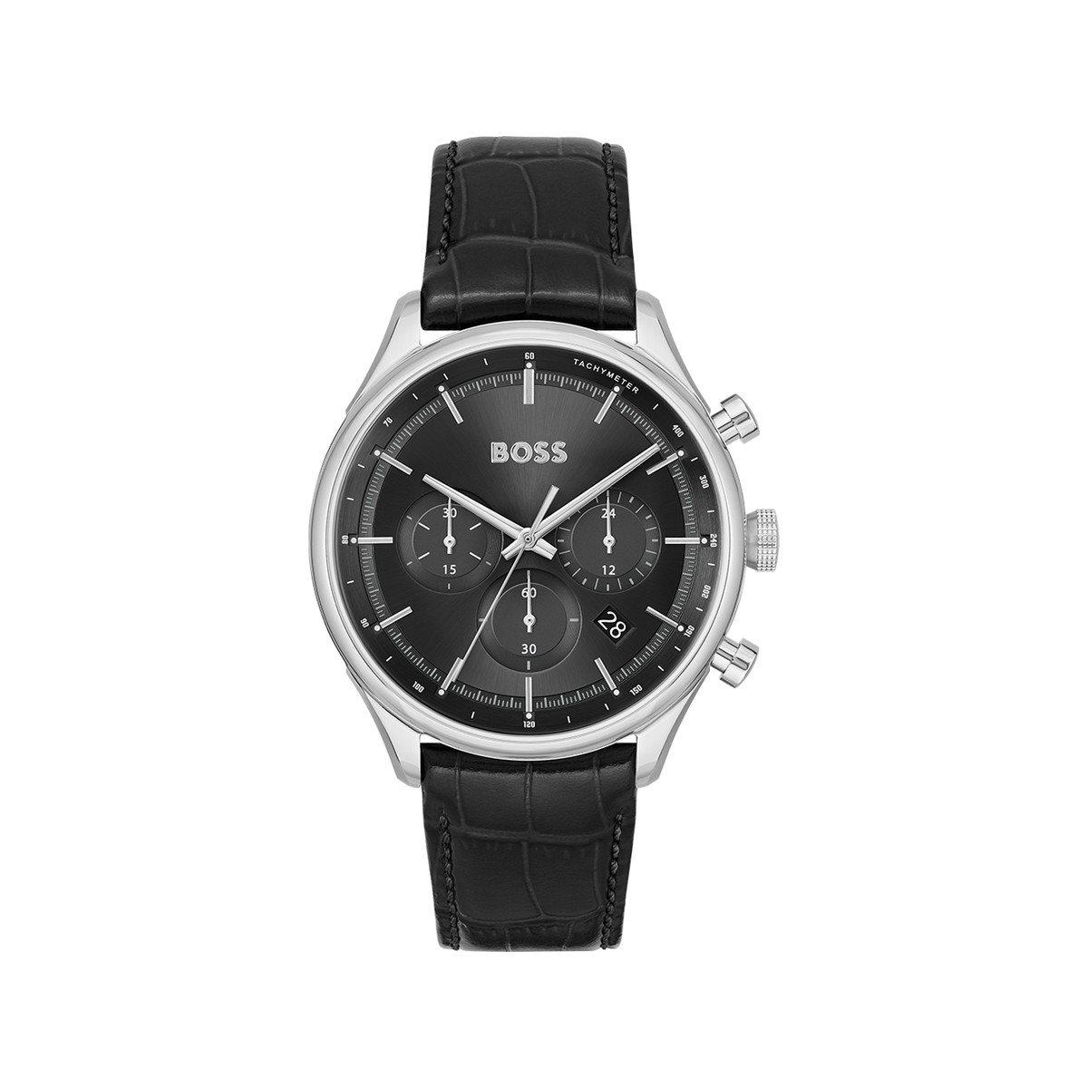 Montre BOSS Sport Lux homme acier bracelet cuir noir
