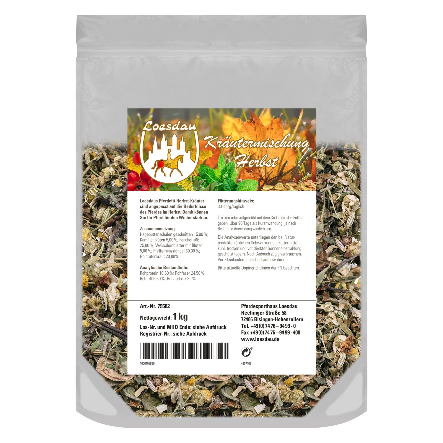 PFERDEfit by Loesdau Kräutermischung Herbst  - 1 kg - Herbst