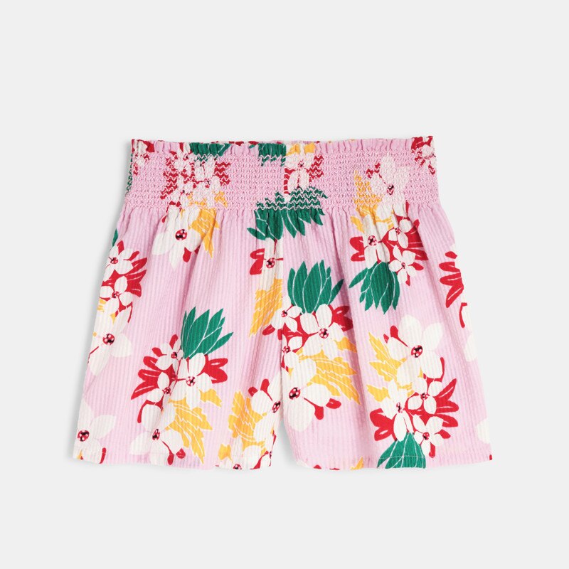 Jupe-short bébé fille rose fleurs exotiques Catimini Rose