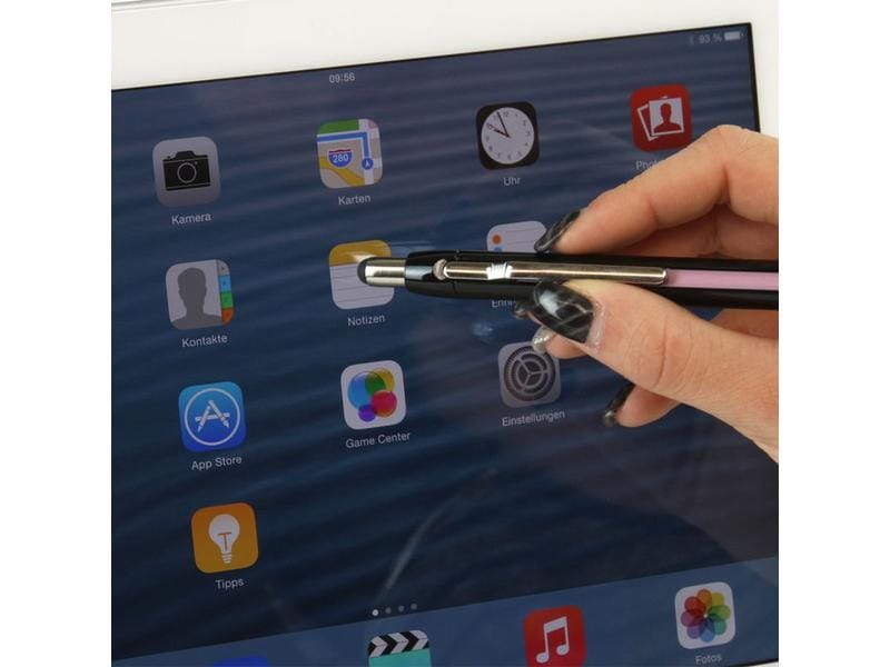 Schneider Eingabestift Epsilon Weiss/Blau Touchpen mit Kugelschreiber