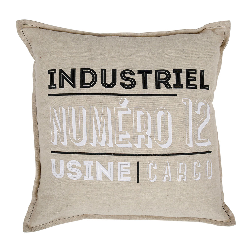Coussin style industriel imprimé 