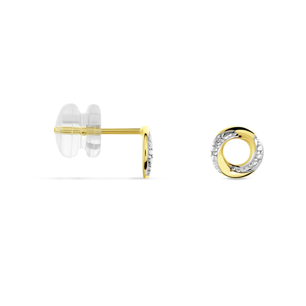 Boucles D'oreilles Puces Or Jaune Pamila Diamants