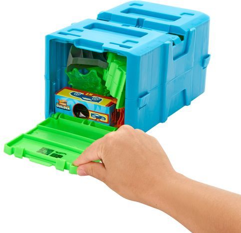 Hot Wheels - Baanset met 1 Hot Wheels Auto - Baanbouwset met giftige kleuren
